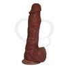 Dildo color oscuro Cyberskin con ventosa N°2